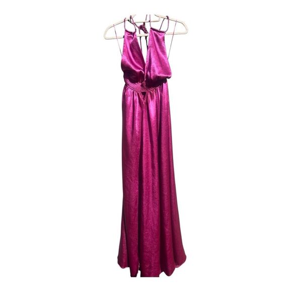 Free People Look into the sun gown in Azalea size small Elegant Pink Satin Gown - Picture 7 of 12